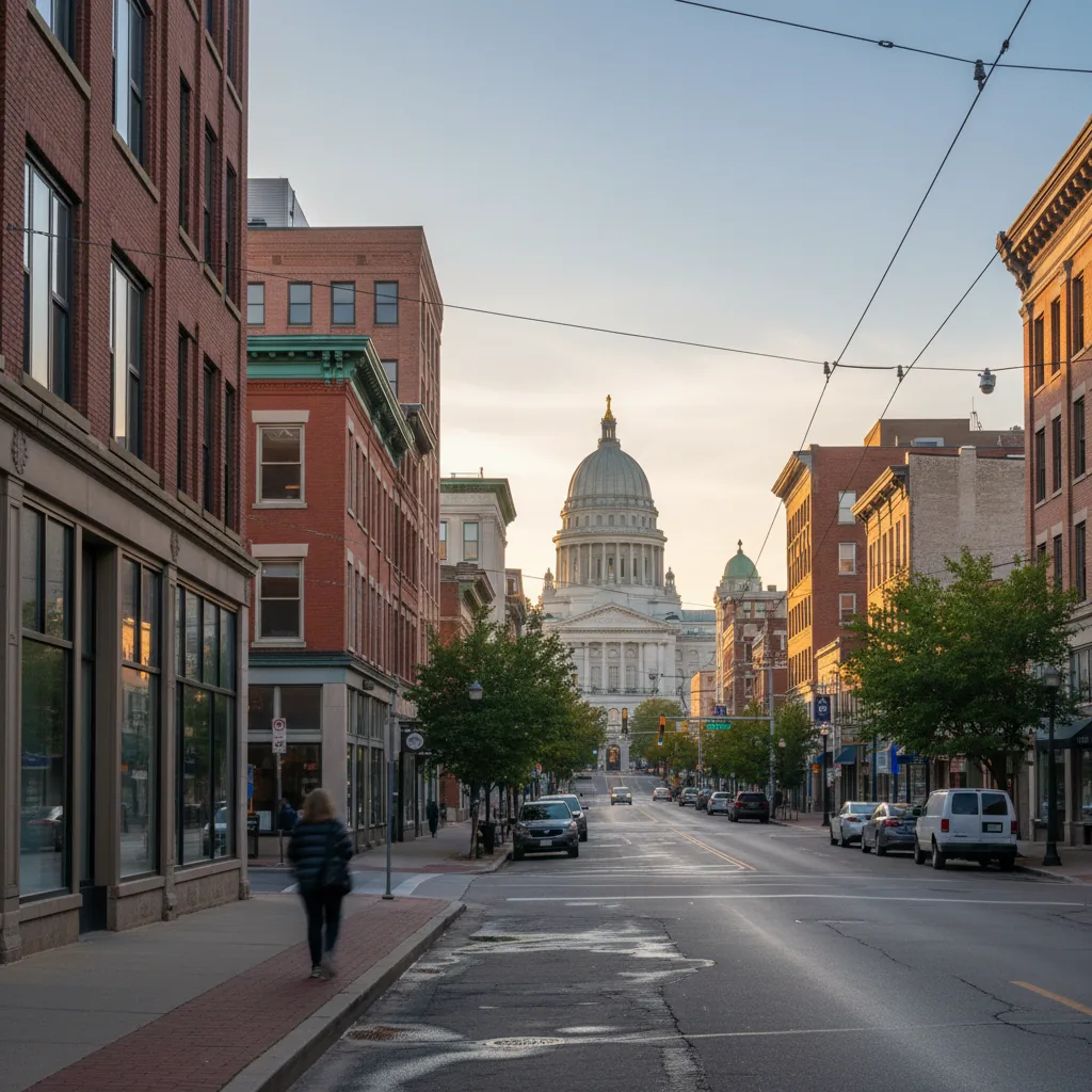 Madison, WI business district